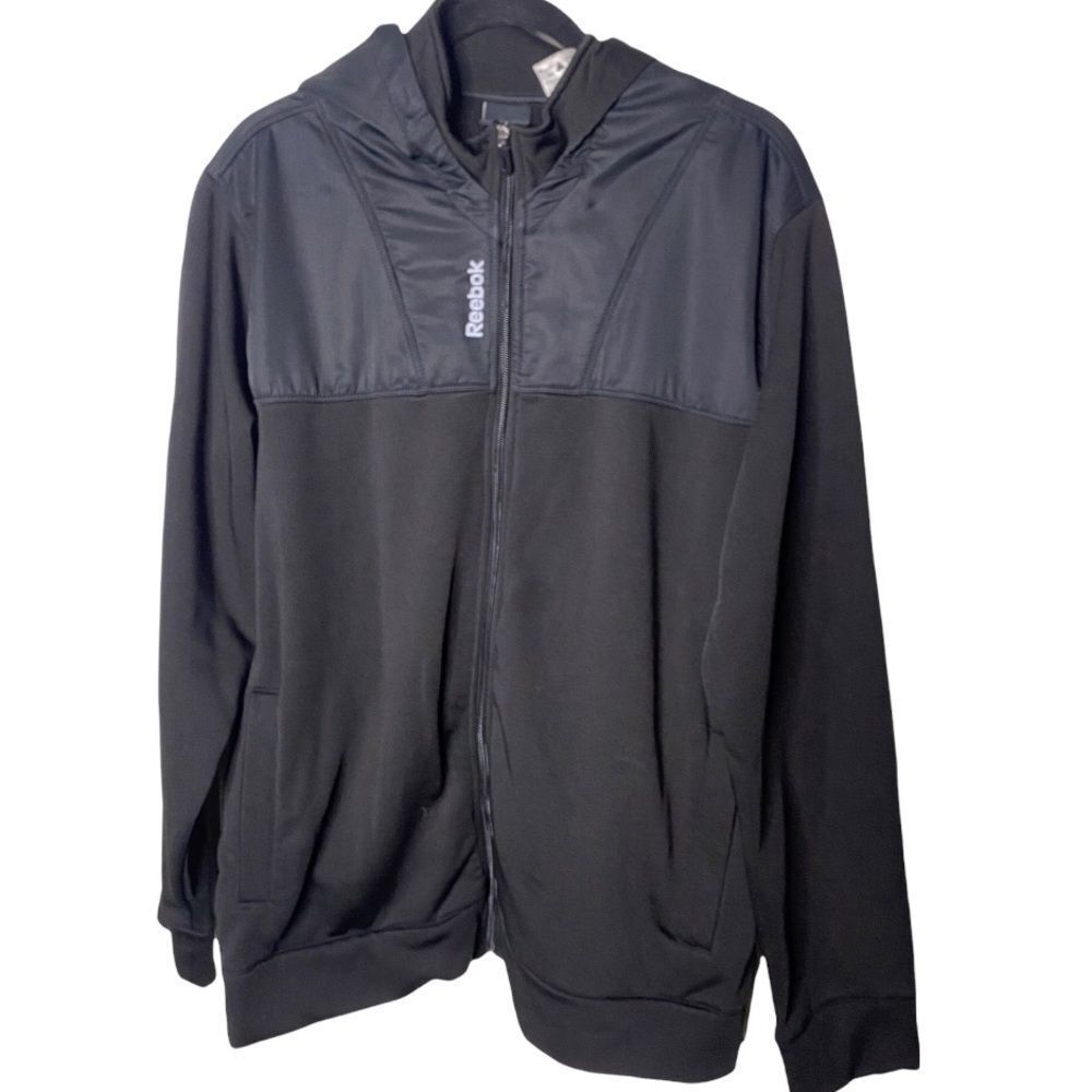 Reebok Jacket Black Hood Insulated Fleece size L Y